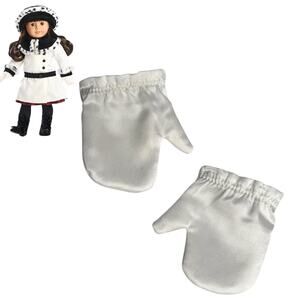 American Girl Samantha Doll Gloves White Satin Mittens Fancy Coat Accessories